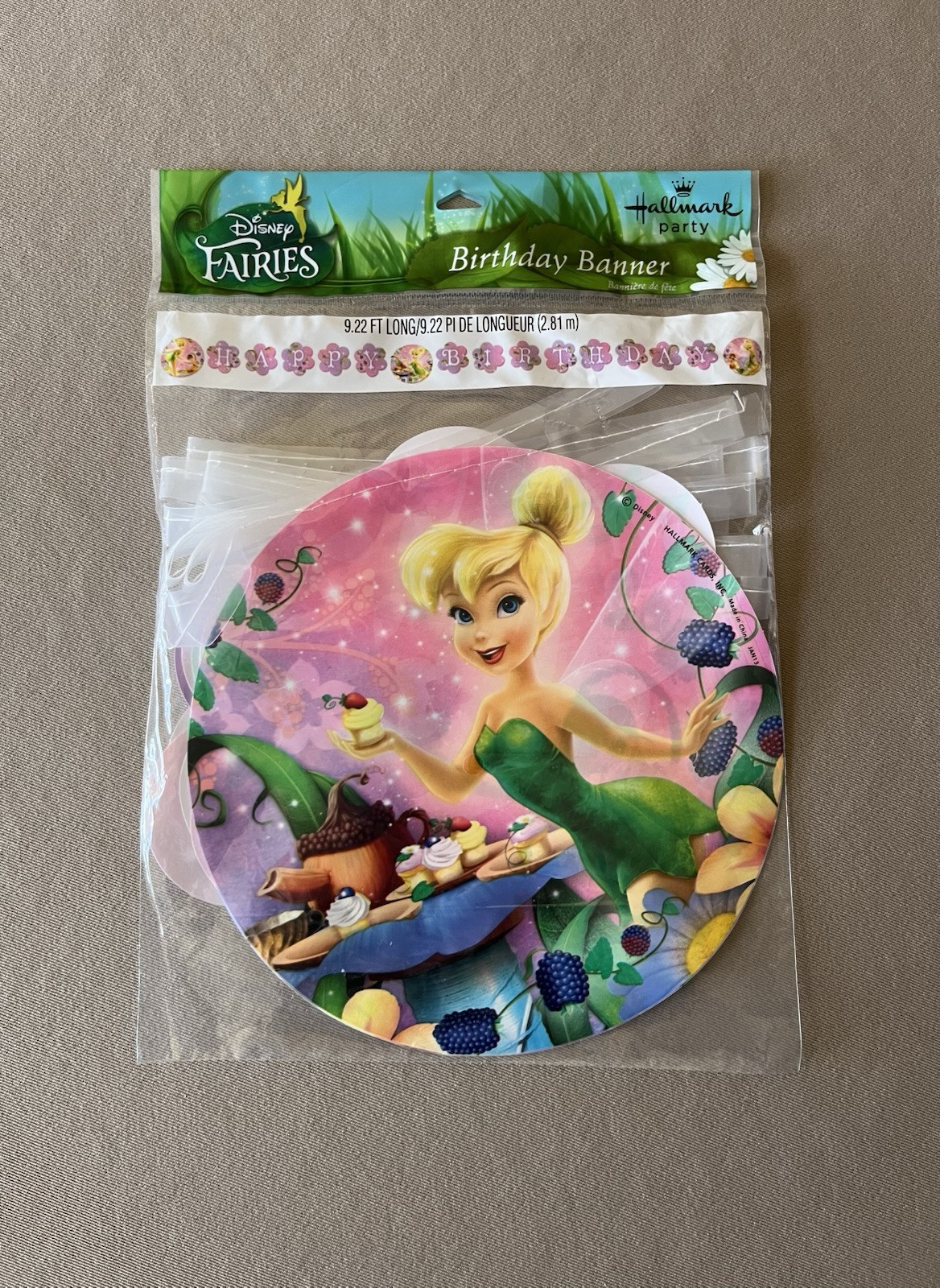 Disney Fairies Tinker Bell Birthday Banner By Hallmark~9.22 Feet Long, Brand New