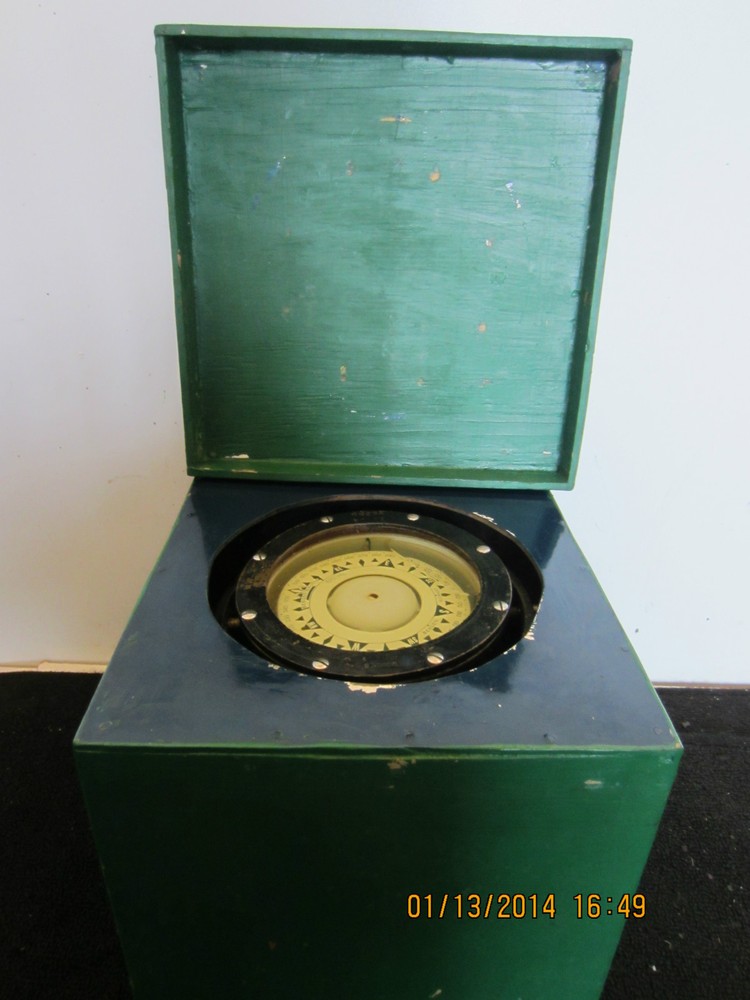 MARITIME, NORWEGIAN, BOXED, BRASS WET COMPASS