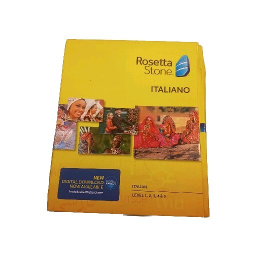 Rosetta Stone Italian Couse Level 1 -5 Language Software CD Set No Headset