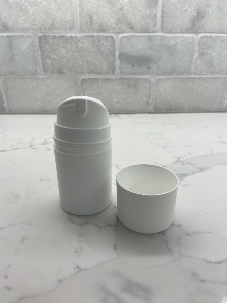 50 ml white plastic airless pump jar/container