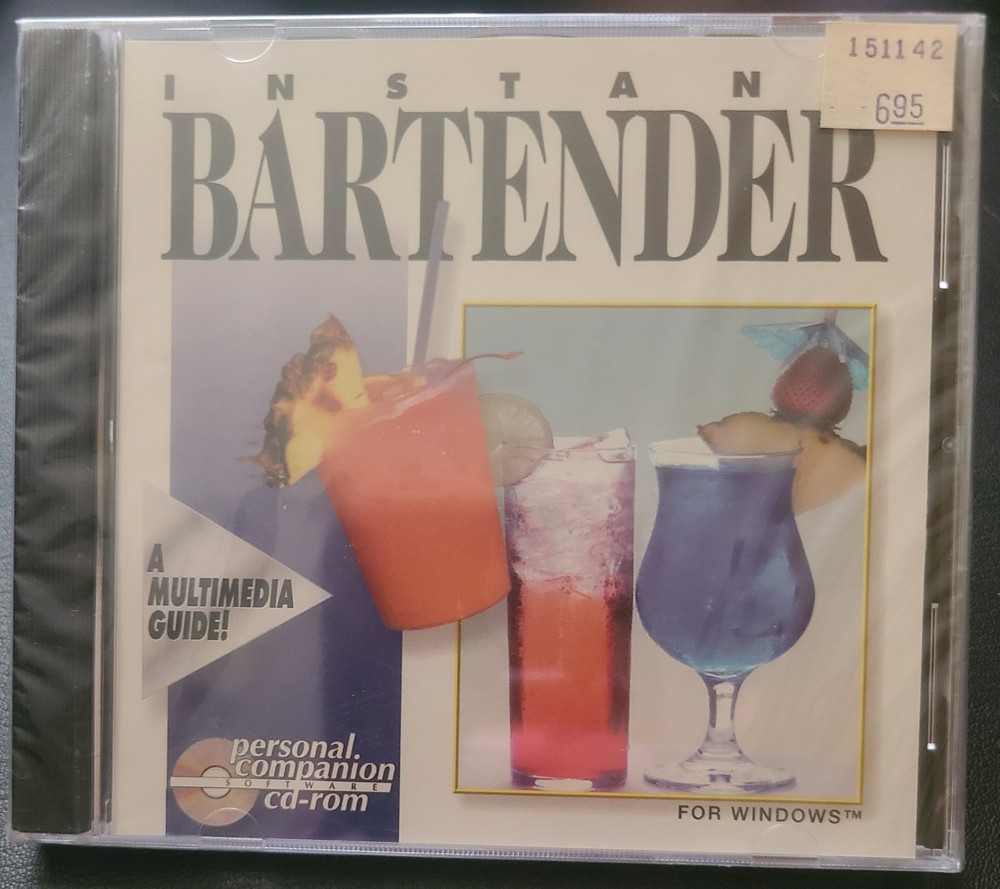 Instant Bartender PC CD-ROM for Windows - NEW SEALED