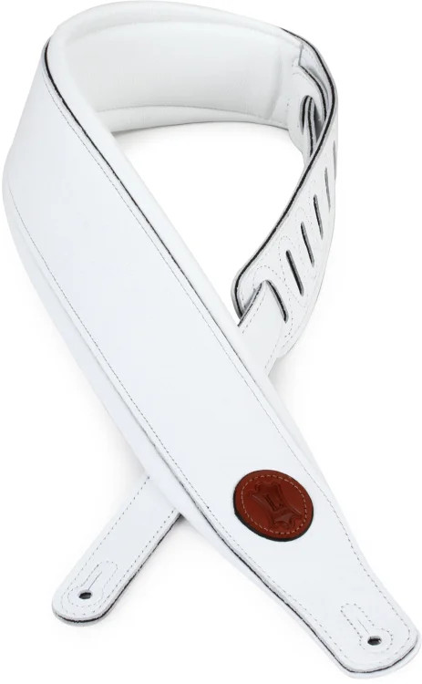 Levy's MSS2 Garment Leather Guitar Strap - White