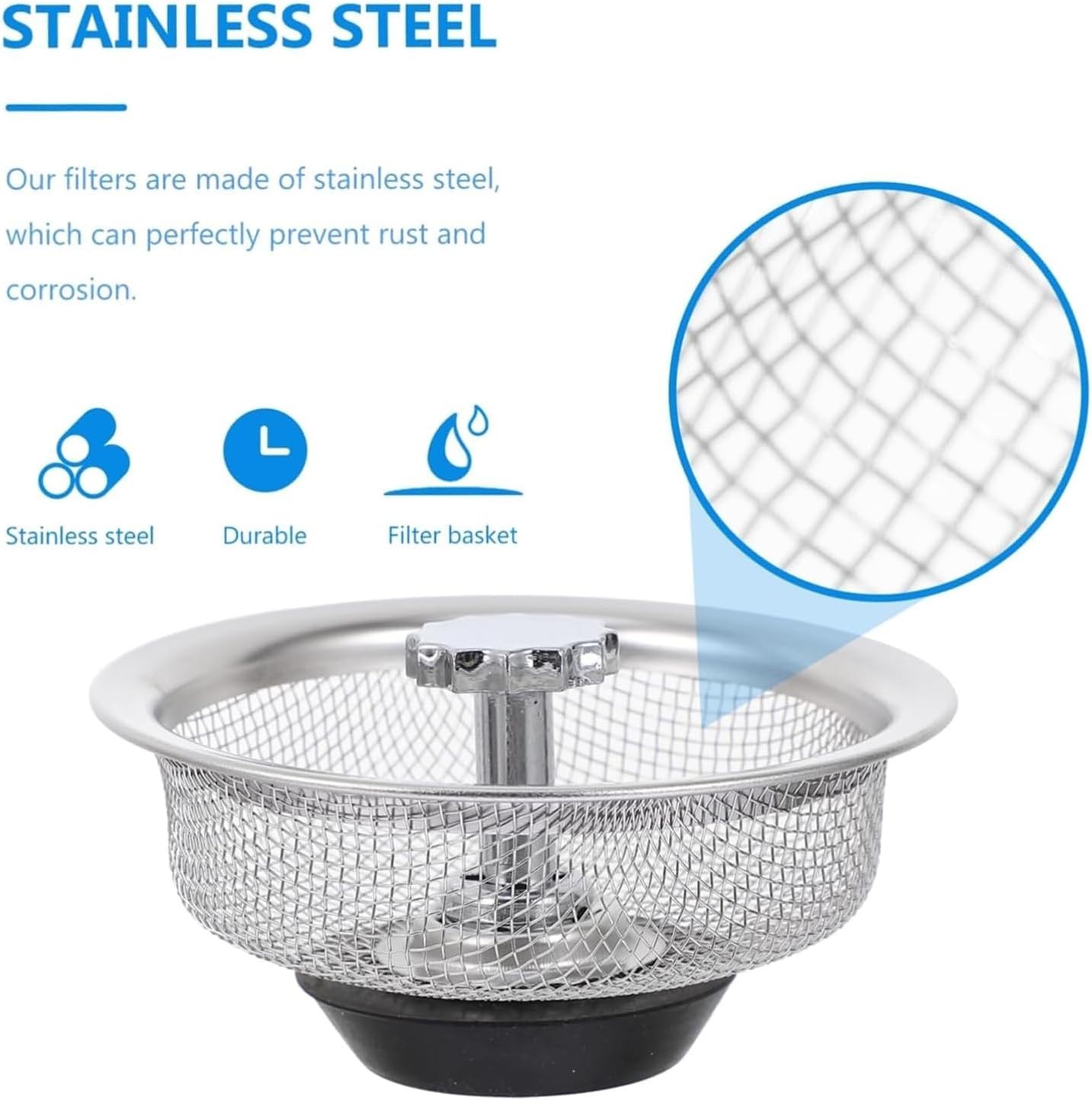 2Pack Stainless Steel Kitchen Sink Strainers