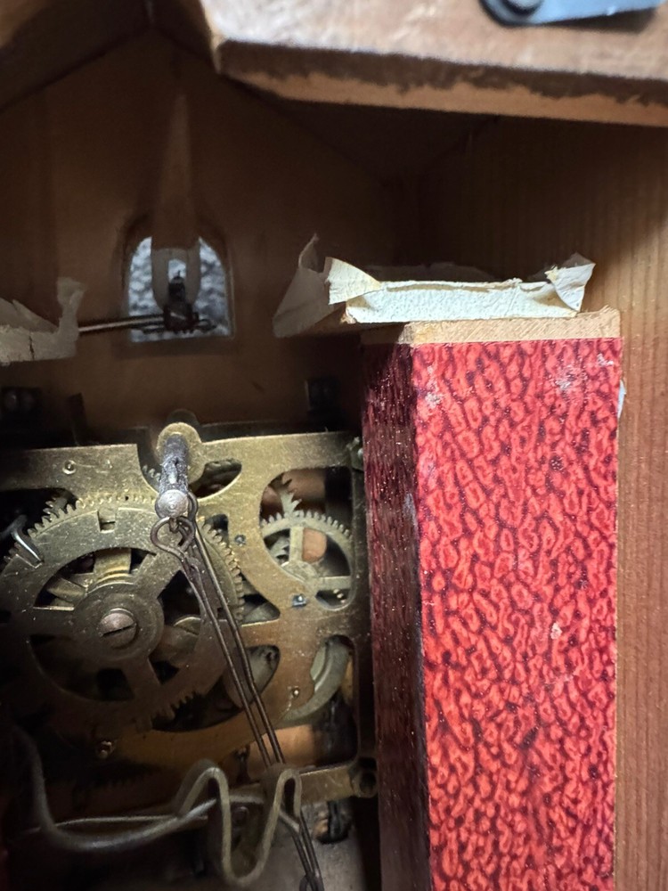 Vintage Germany Black Forest Strike,Cuckoo Clock, 2 Weights Driven Read