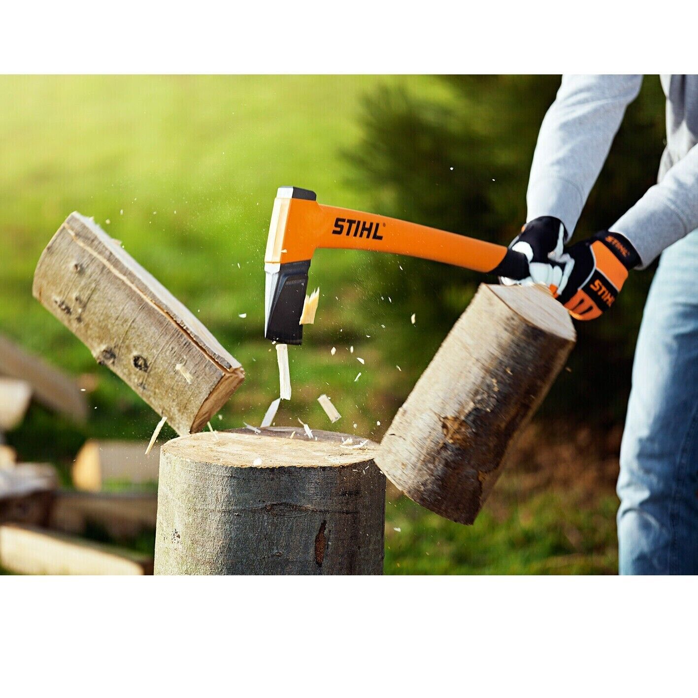 Genuine Stihl Axe with Fiberglass Handle Wood Firewood Camping Log Splitter