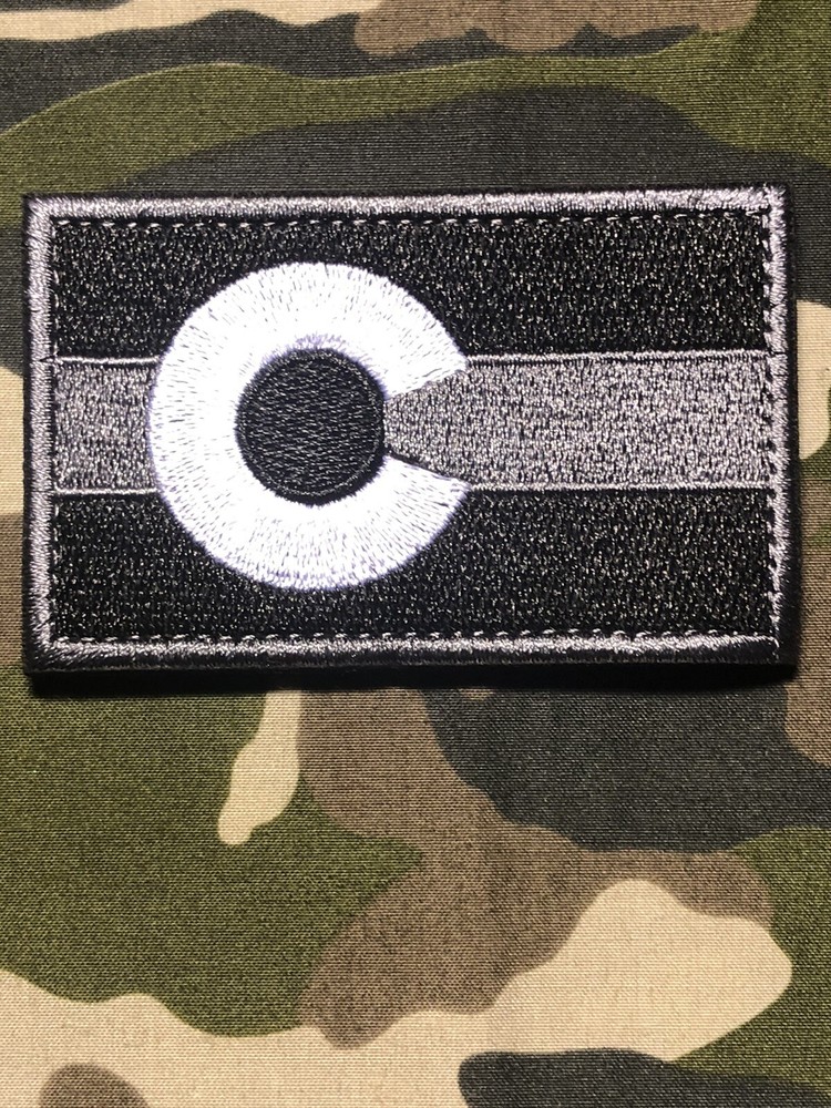 COLORADO STATE FLAG PATCH TACTICAL SUBDUED WITH HOOK BACK! BLACK GREY