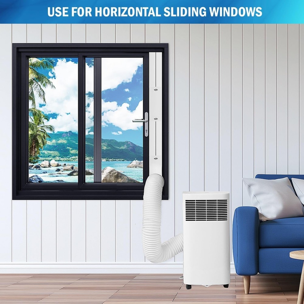 Portable Air Conditioner Window Kit with Coupler Adjustable Window Seal for A...