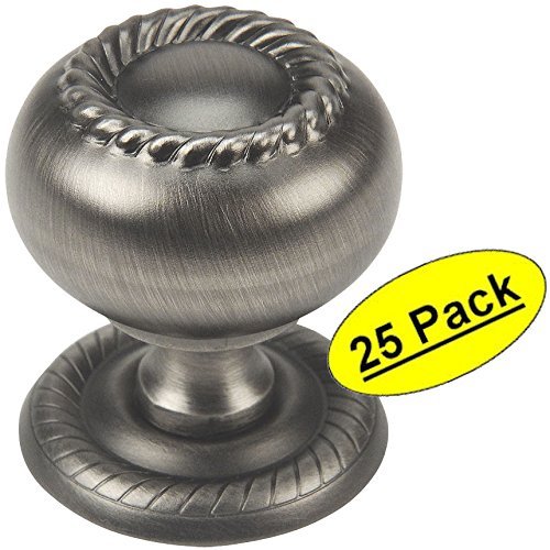 *25 Pack* Cosmas Cabinet Hardware Antique Silver Round Cabinet Knobs #4040AS