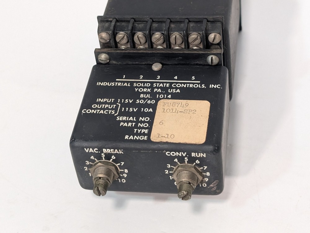 Industrial Solid State Controls 1014-SP2, FU8749, 115VAC, Vac. Break, Conv. Run