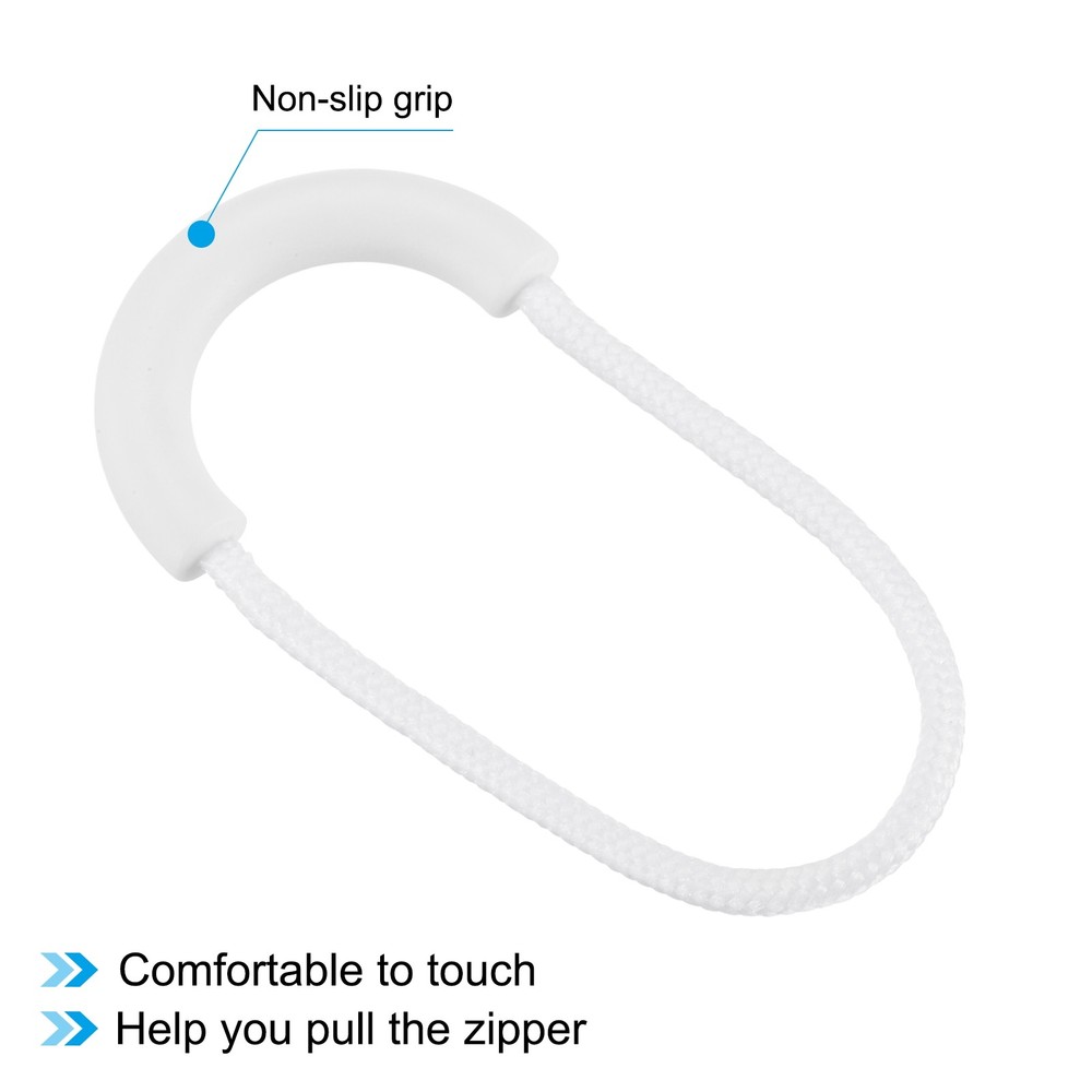 Zipper Pulls Replacement, 15 Pack Extension Cord Handle for Bags, White