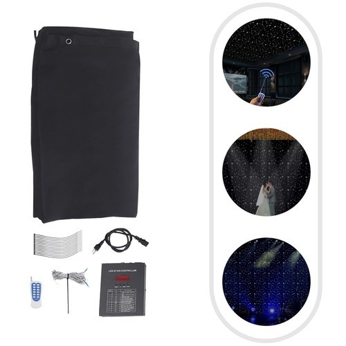 LED Wall Mounted Background Stage Star Sky Backdrop Stage Curtain w/ Controller