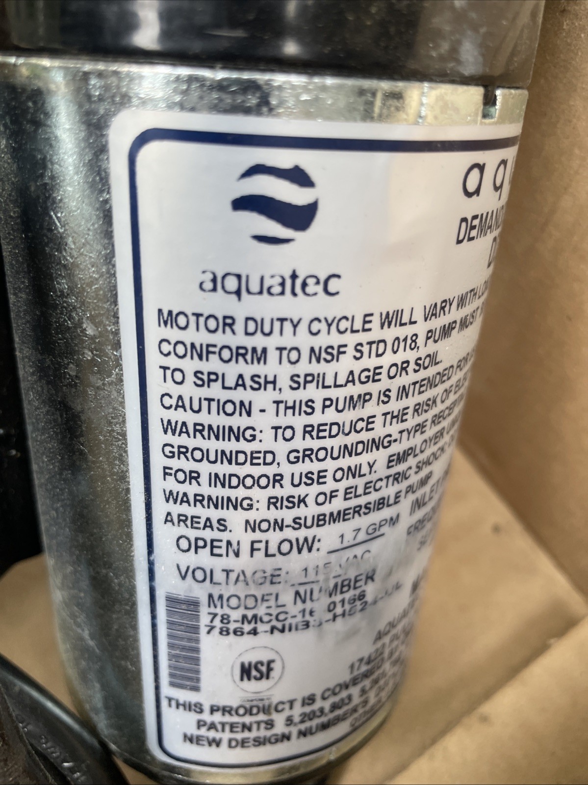 Aquatec Pump Ddp7800 Diaphragm 16-0166 - Free Shipping + Geniune OEM!