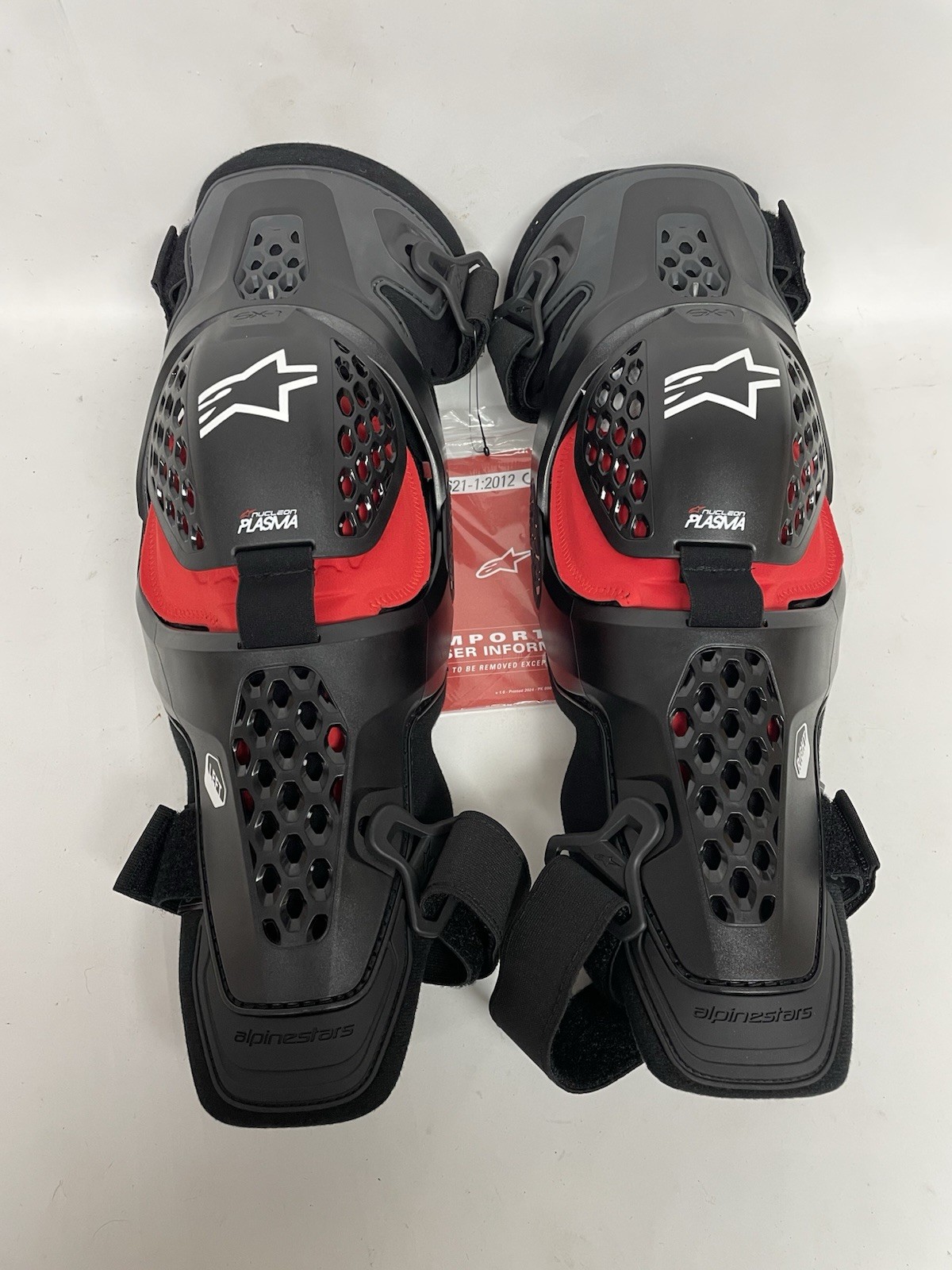 Alpinestars SX-1 Plasma Knee Guards - Size Large/XL - Black/Red