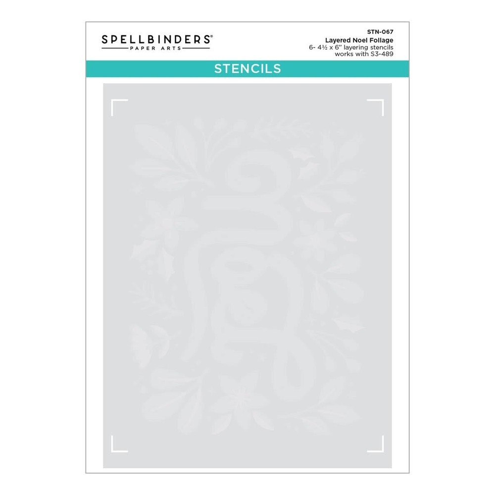 Spellbinders Noel Foliage Bundle Stencil & Die, Clear & Metal