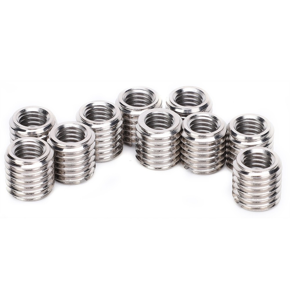10Pcs Repair Nut Slotted Reducing Thread Bushing Screw Sleeve Conversion New