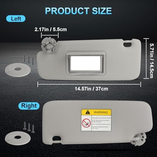 Sun Visor Driver&Passenger Side for 2011-2019 Chevy Cruze, Left & Right Side