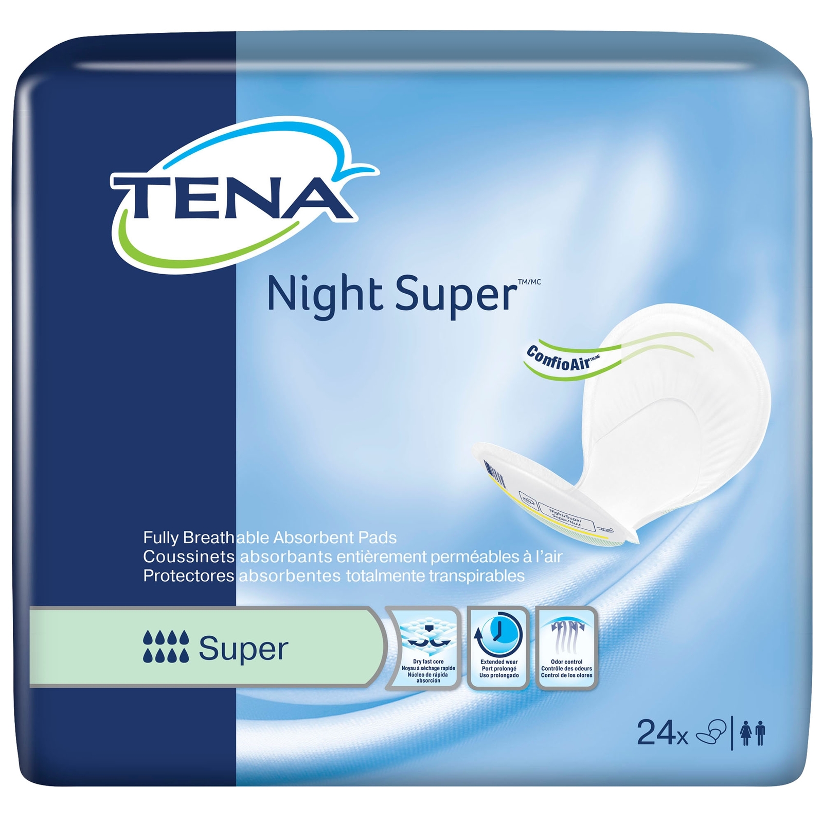 TENA Night Super Bladder Control Incontinence Pads Heavy Absorbency 62718 48 Ct