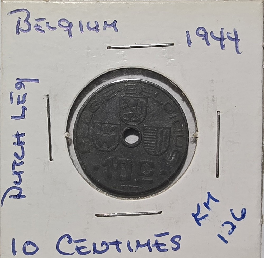 Belgium - 10 Centimes - 1944 - Dutch Text - KM126