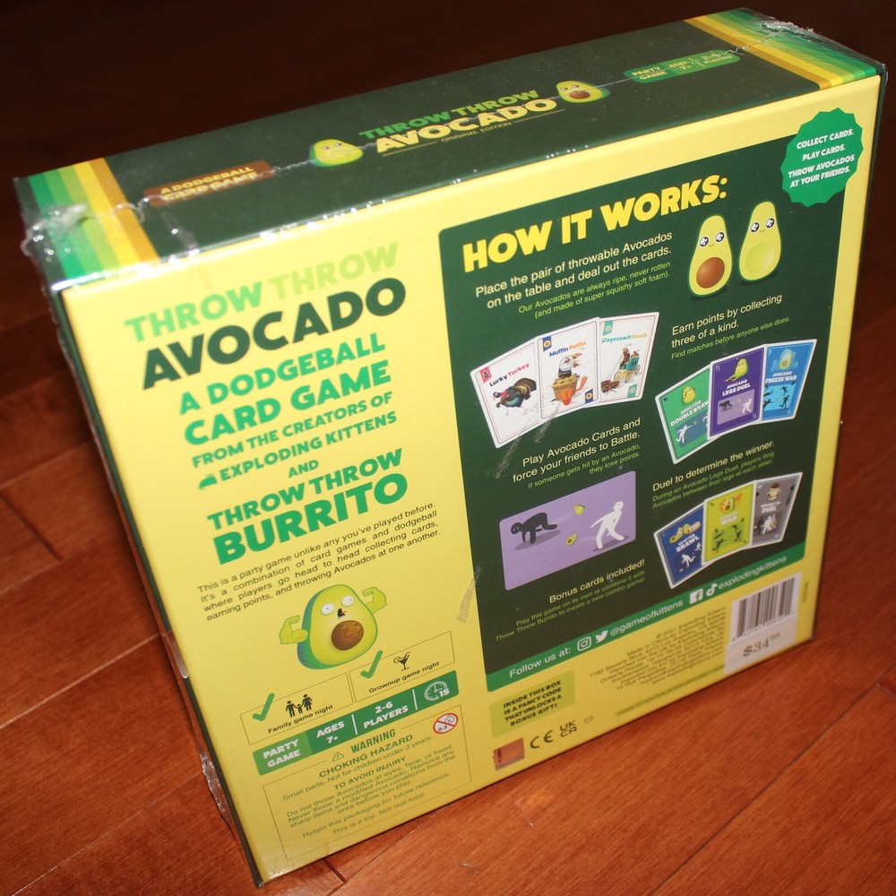 new sealed THROW THROW AVOCADO by Exploding Kittens A Dodgeball Card Game