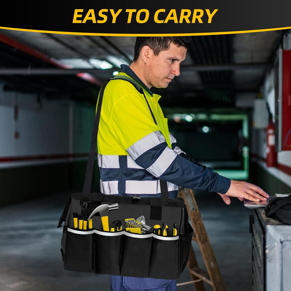 Tool Bag, Portable Tool Box Organizer Adjustable Shoulder Strap, Carry Tool Tote