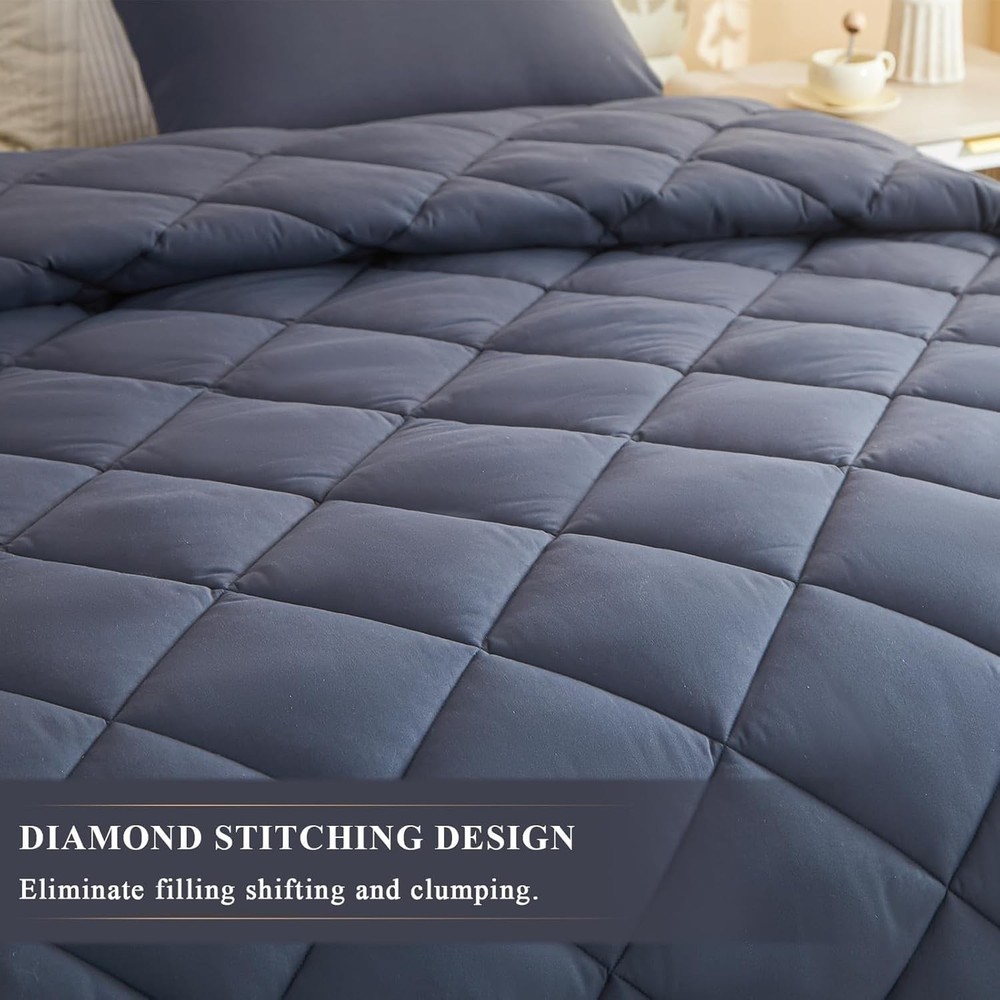 128x120 Oversized King Comforter, Extra Large King Size Comforter Oversized- Gre