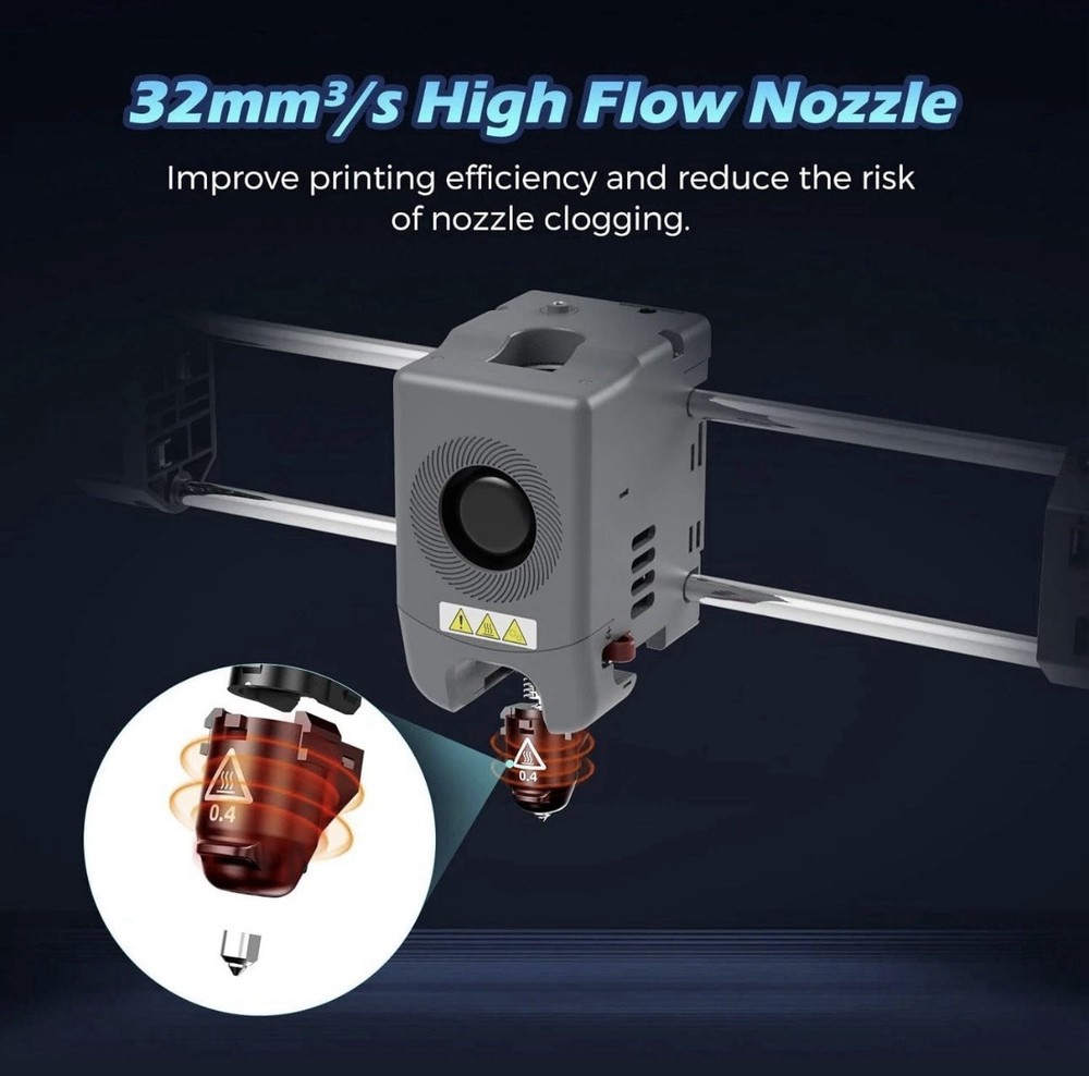 FLASHFORGE AD5M Ser 3D Printer Nozzle 0.4mm 280℃ High Flow 0.4mm. 20004089001