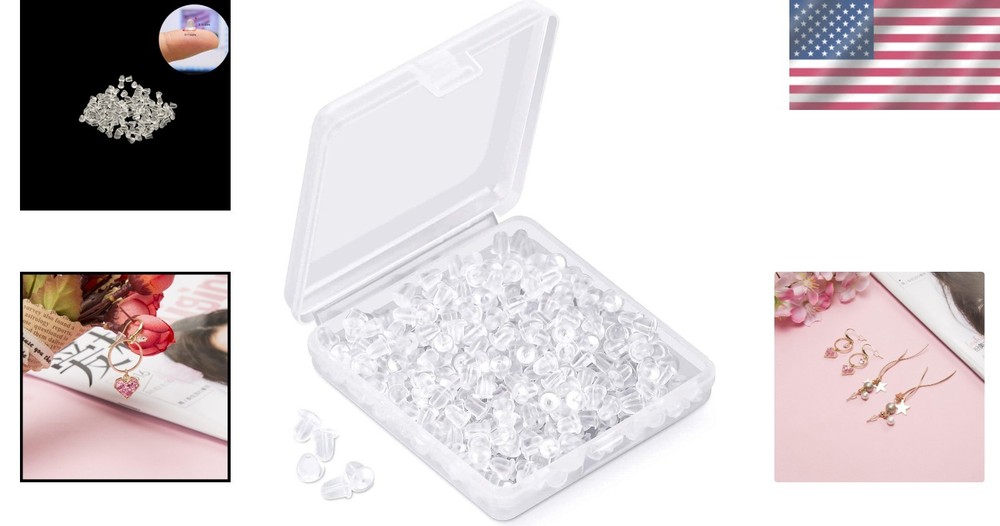 Earring Back Replacement 1200 Pcs Clear Silicone Rubber for Fish Hook Earrings