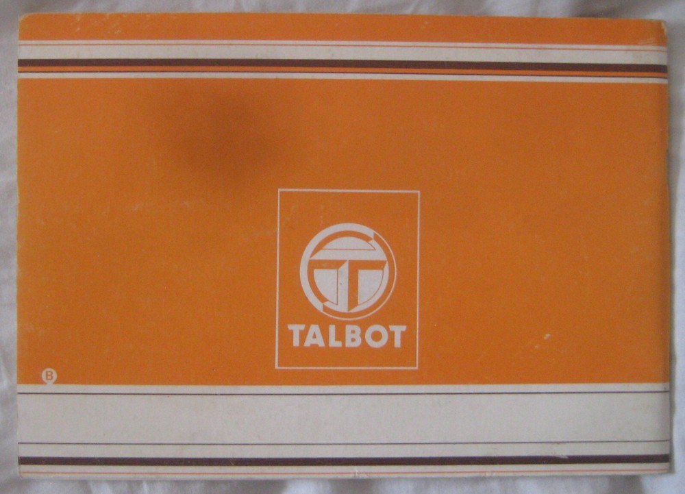 1980 Talbot Owner's Handbook