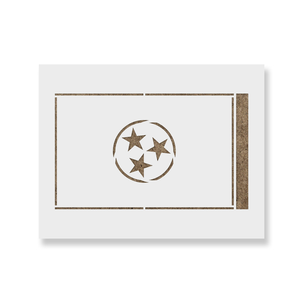 Tennessee State Flag Stencil - Durable & Reusable Mylar Stencils