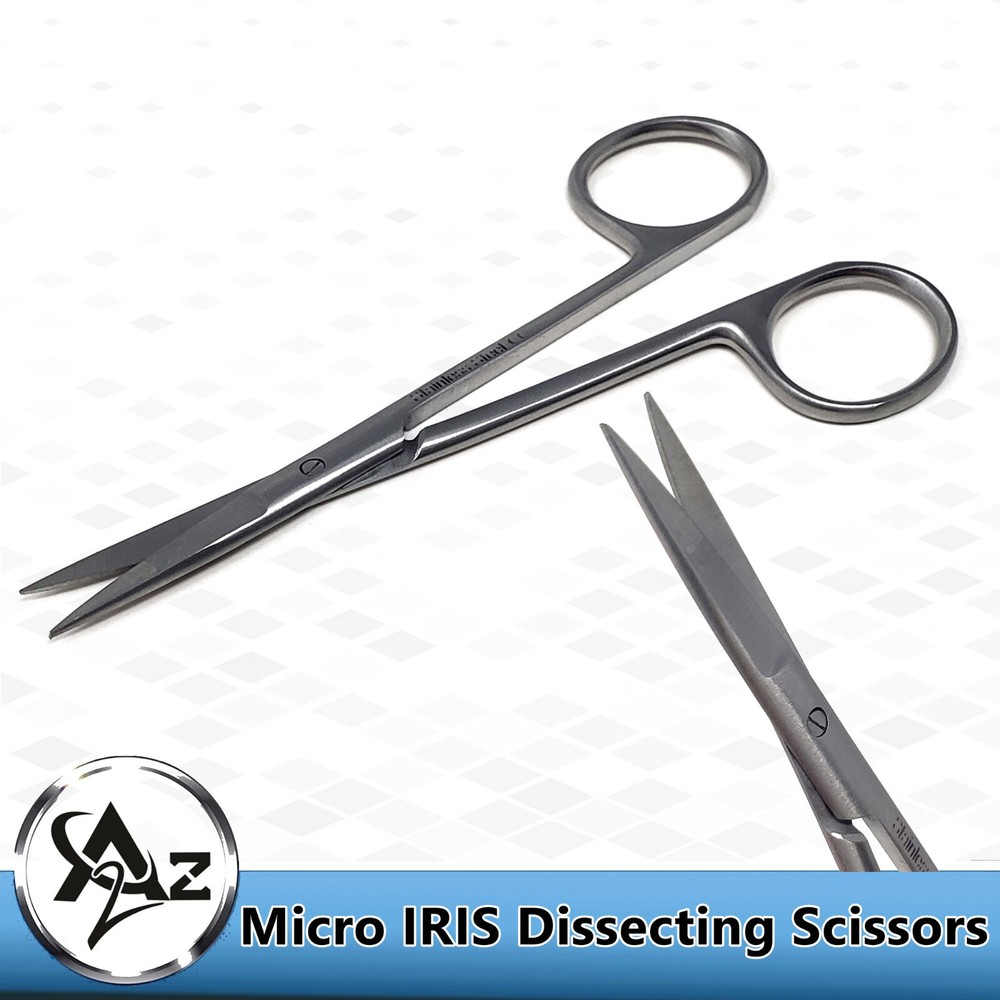 Set of 4.5" Micro IRIS Scissors Veterinary Dissecting Shears Straight Sharp Ends