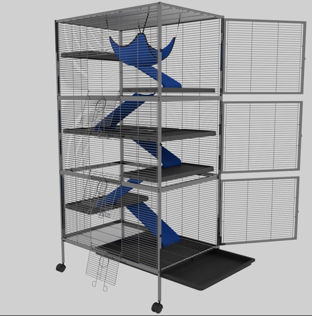 50" 6-Floor Critter Nation Cage Ferret Cage Chinchilla Rat Mice Squirrel Rabbit