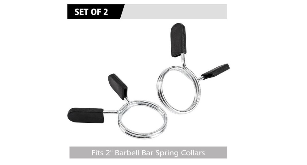 2″ Olympic Barbell Collars 2 Pack Weight Plate Clips Spring Locking