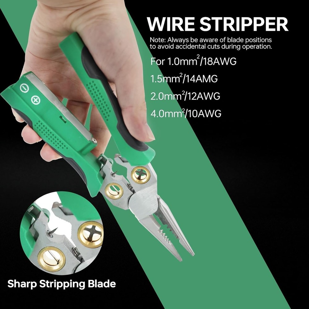 8 in 1 Wire Stripper with Voltage Tester, Wire Stripper Pliers Multi-Function El