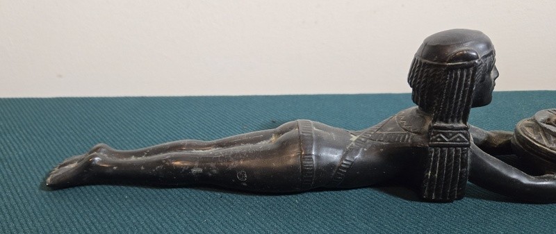 Collectible Vintage Figural Egyptian Revival Women Metal Incense Burner