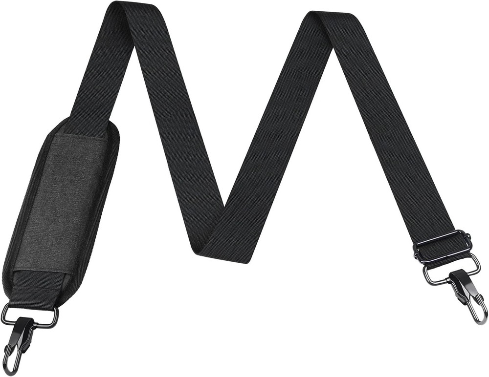 56 inch Shoulder Strap, Universal Adjustable Thick Soft Duffel Bag Black