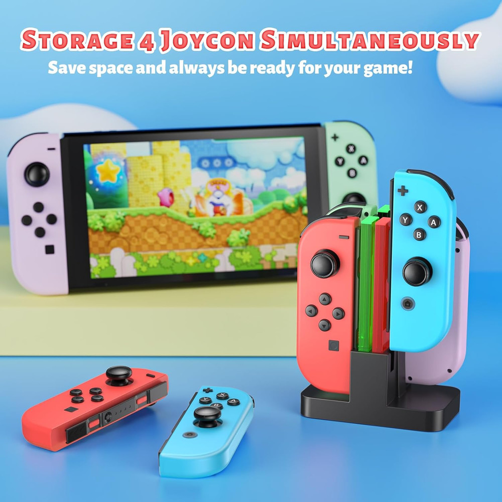 Fastsnail Charging Dock for Nintendo Switch Joy-Con & OLED with LED Indicator