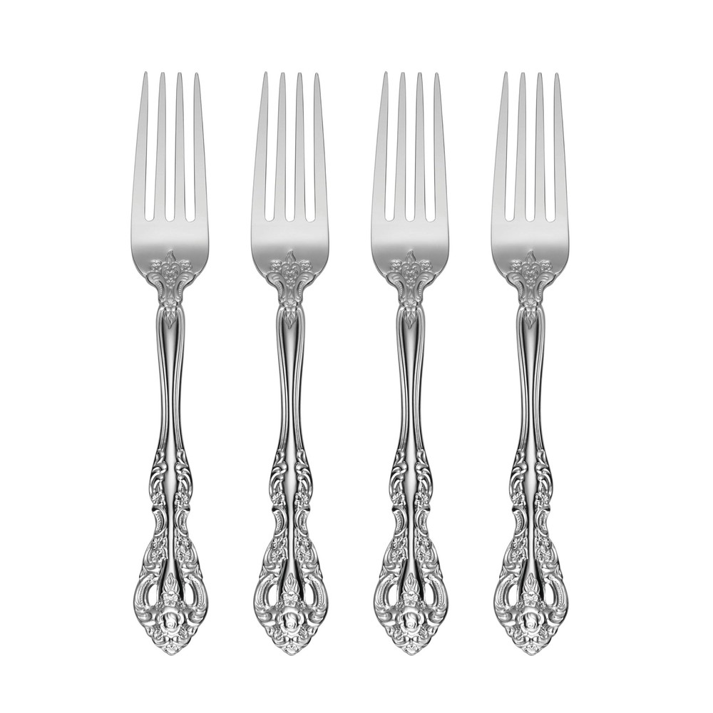 Oneida Michelangelo Fine Flatware Dinner Fork, Set of 4 , 4, Silver