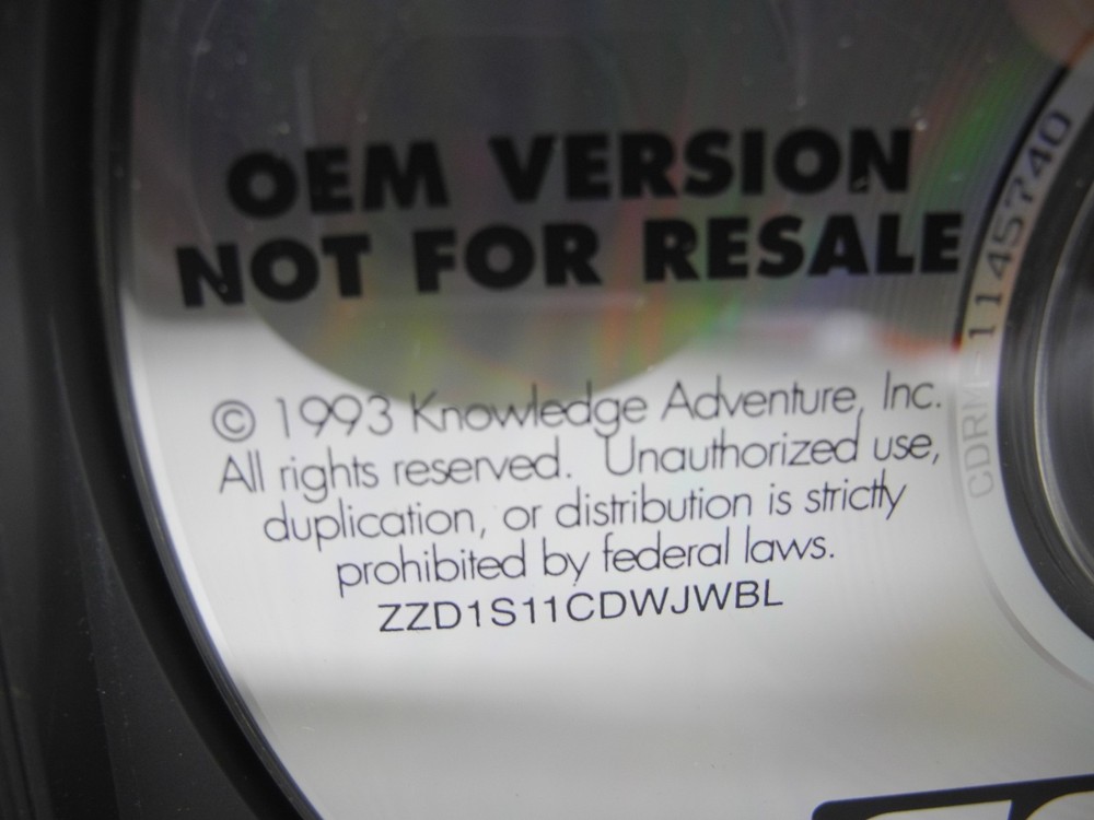 Knowledge Adventure 1993 Dinosaur Space Adventure PC/Mac CD-ROM