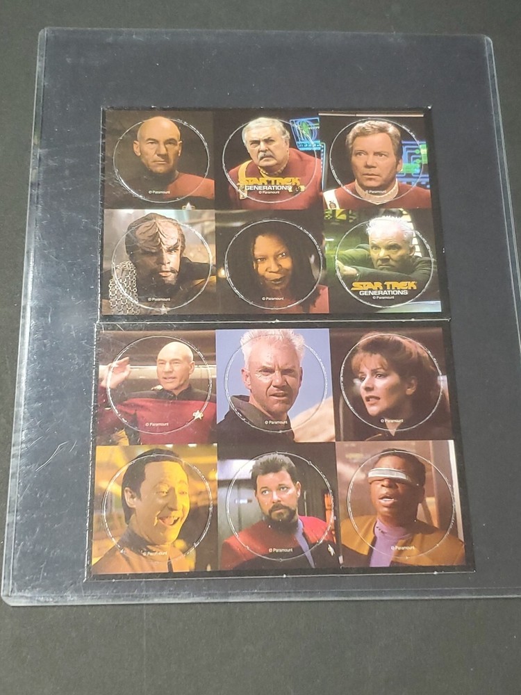 Star Trek Generations Unpunched Pog / Space Cap Sheets Two Different Pog Sheets