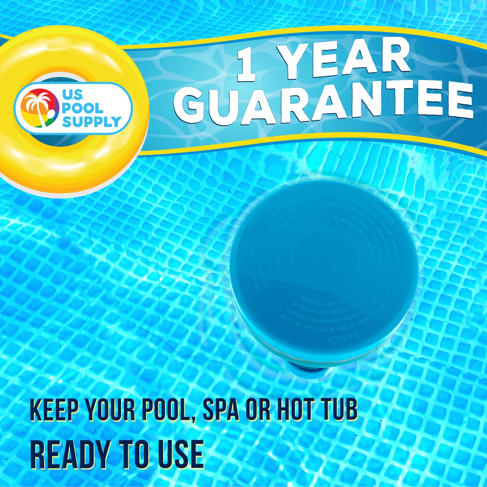 U.S. Pool Supply Floating Spa, Hot Tub, Pool Chemical Dispenser, 13 Settings