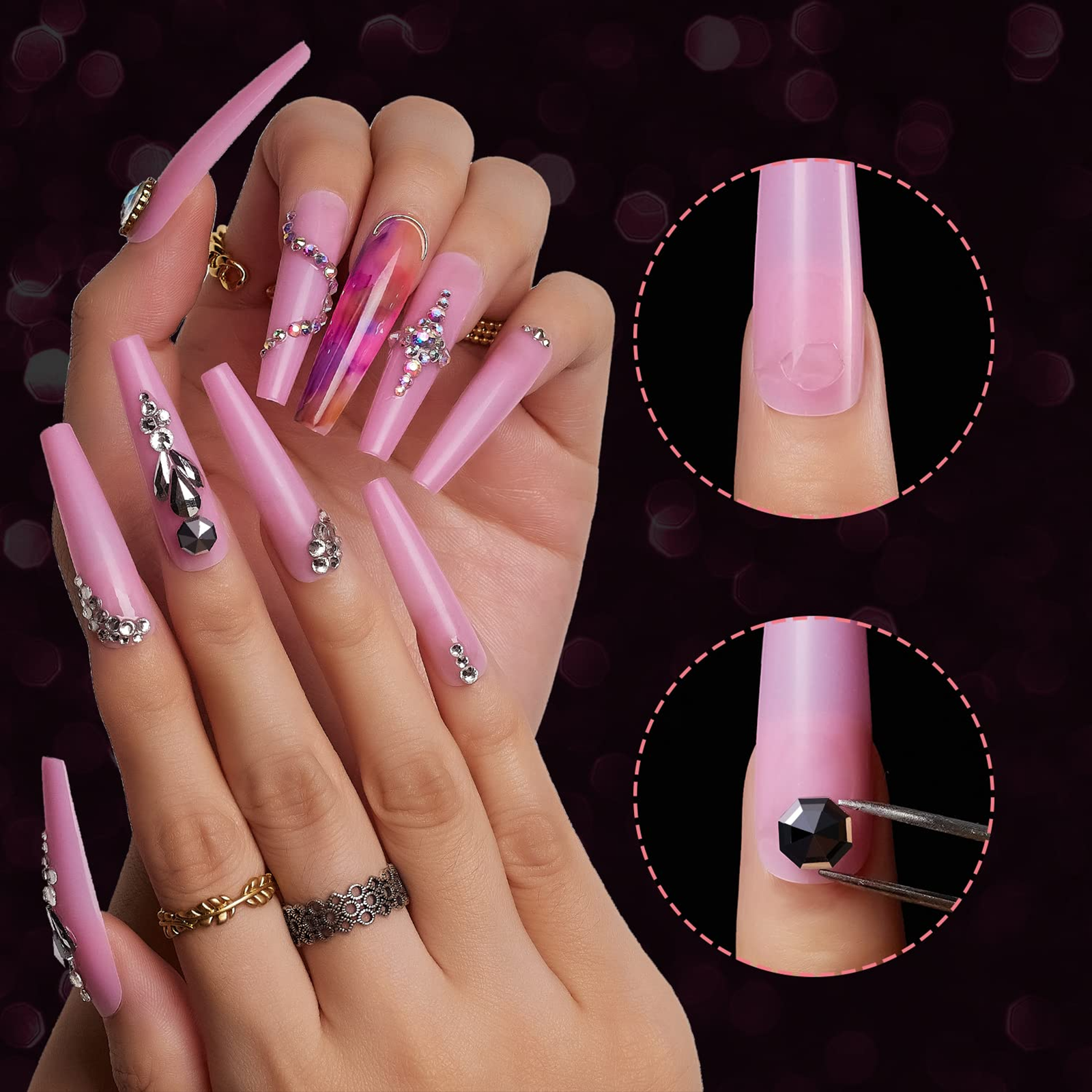 Double-Sided Nail Glue Tape Sticker Adhesive Tabs for Press on Nails 3-40 Sheet