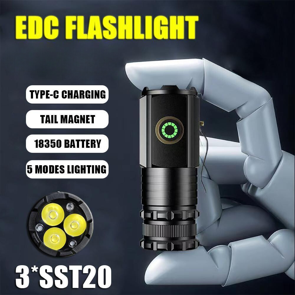 100000LM Super Bright LED Flashlight Zoomable Rechargeable Mini Tactical Torch