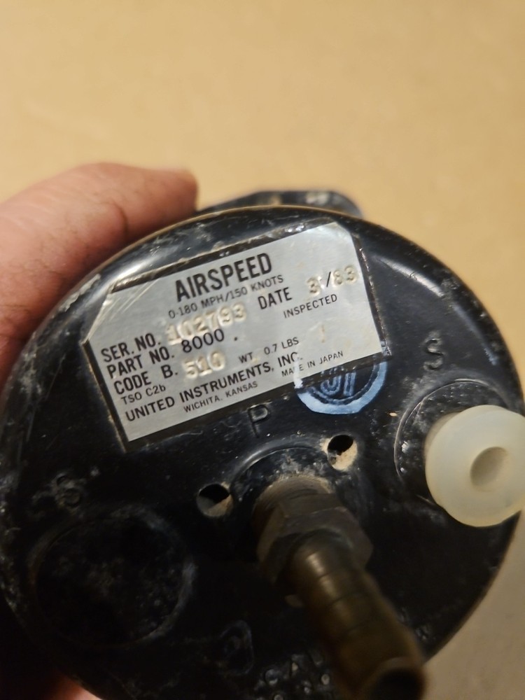 United Instruments Airspeed Indicator Part No. 8000
