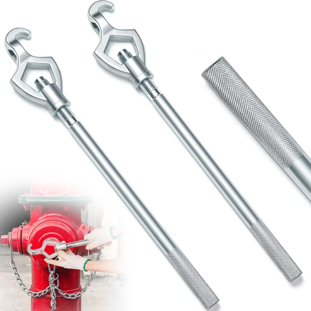 2 Pcs Fire Hydrant Wrench Adjustable, 1-1/2 to 3 20 Inch Multifunctional Hydrant