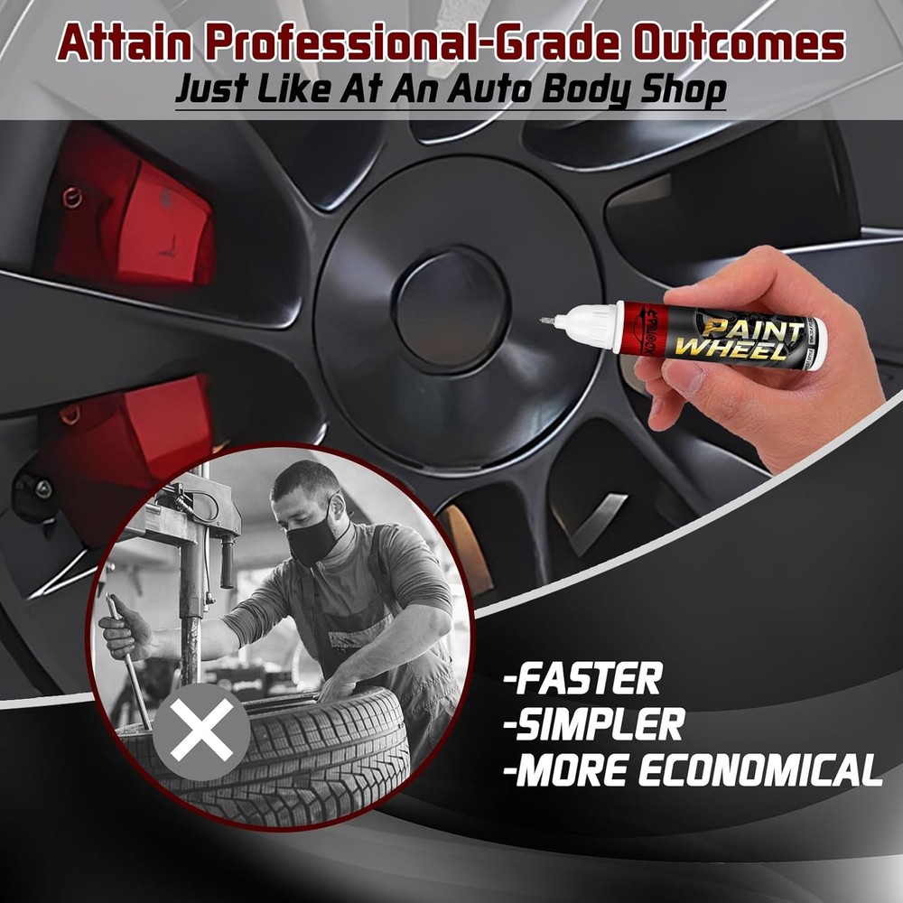 Matte Black Rim Touch Up Paint, Efficient Wheel Paint Pen for