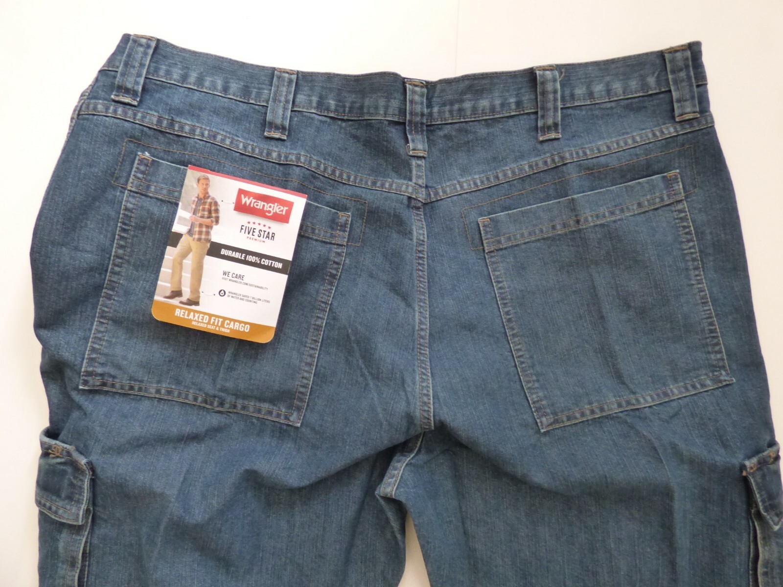 Wrangler Men's Cargo Jeans 6 Pocket - Relaxed Fit - 1070LGWDS