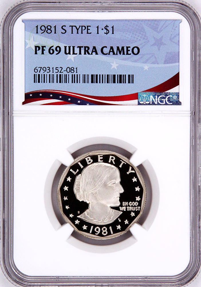 1981-S Type 1 Proof Anthony Dollar, Graded PF69UC by NGC