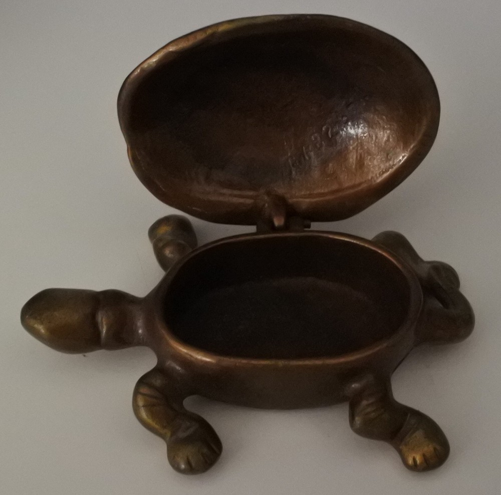 Brass Tortoise Turtle Hinged Box Antique
