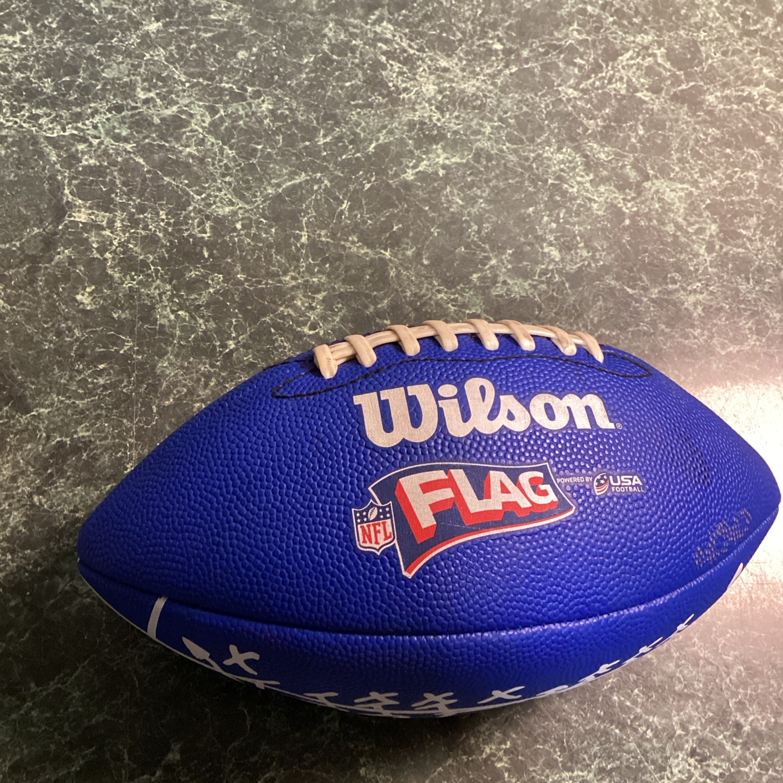 Wilson NFL Play 60 Blue Flag Football Peewee Ages 6-9 Kids Flag Ball WTF1523 HKS