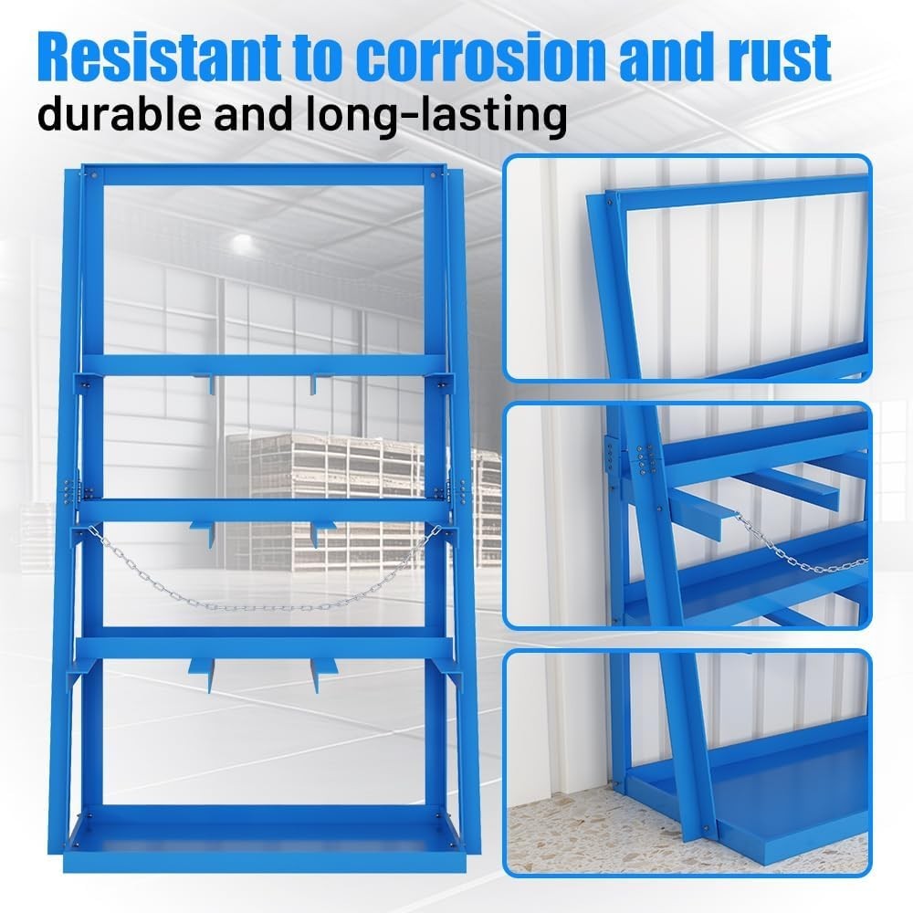 3000LBS Vertical Bar Rack 39" x 24" x 84" Lumber/Pipe Storage with Safety Chain